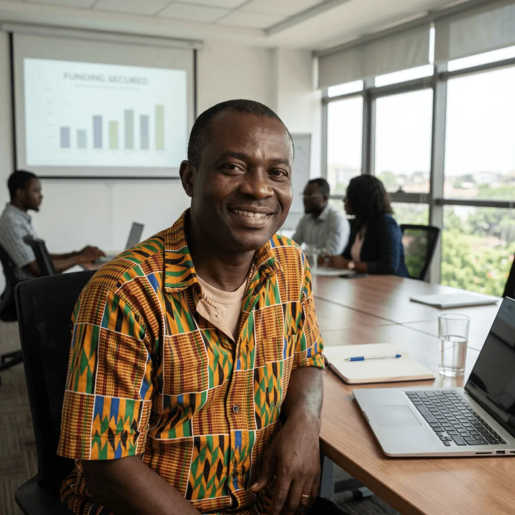 Client Kwame Mensah from Ghana