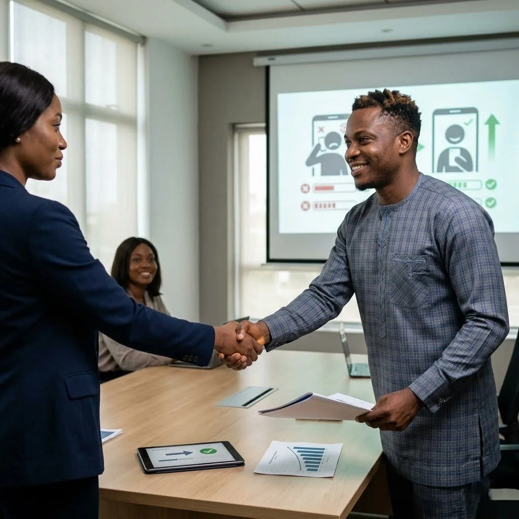 Client Marcus Obinna from Nigeria