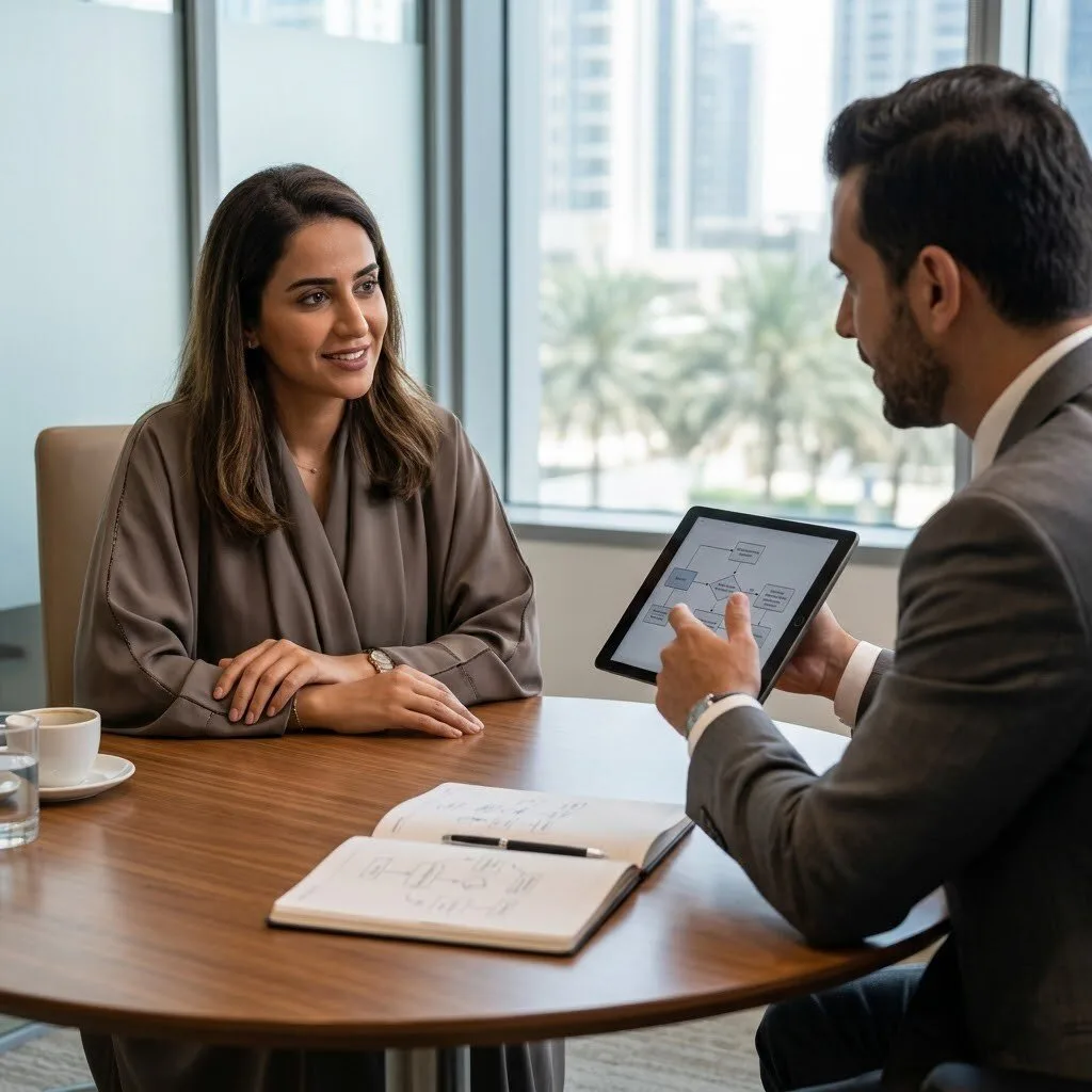 Client Aisha Al-Farsi from UAE